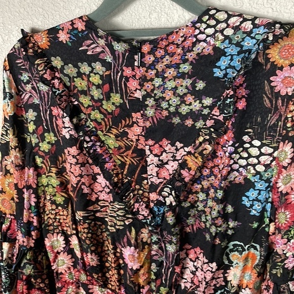 NWT Ted Baker Hendria Ruffle Trim Mini Dress Long Sleeve Floral Romantic Sz 0 XS - Picture 15 of 17
